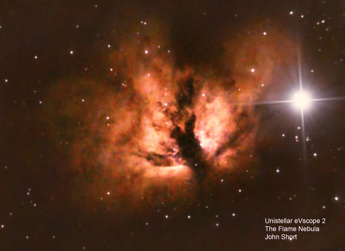 Flame_JohnShort The Constellation Orion, showing the location of the Horsehead and Orion Nebula.